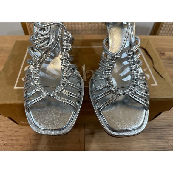 Seychelles Te Amo Ankle Wrap Sandal Metallic Leather Size 8 NIB Ankle Strap Ties - Picture 5 of 15